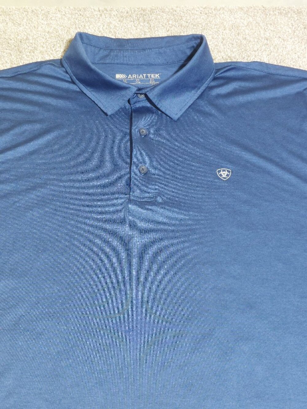 Ariat Tek Men's Charger 2.0 Performance Polo Shirt Blue Short Sleeve Size XXL